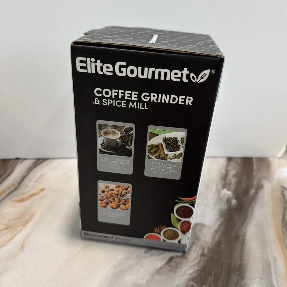Elite Gourmet Coffee Grinder & Spice Mill ETS-9053 Stainless Steel Blades NEW - Picture 4 of 6